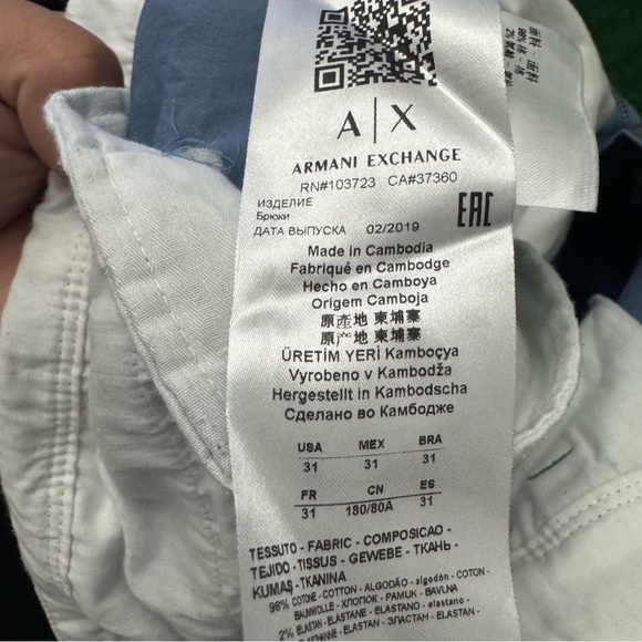 Armani Exchange Blue Flat Front Shorts - Picture 6 of 6